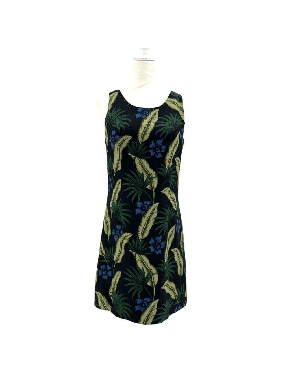 NEW Pineapple Moon Womens Small Dress Silk Short Jane Lined Tropical Floral Palm